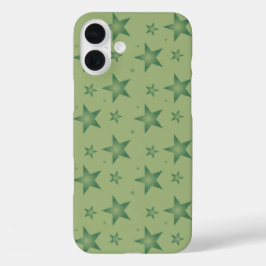 Elegante und stilvolle Olive Stars auf dem Sage Gr iPhone 16 Plus Hülle