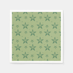 Elegante und stilvolle Olive Stars auf dem Sage Gr Serviette