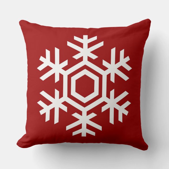 Elegante und stilvolle White Snowflake Weihnachten Kissen (Vorderseite)