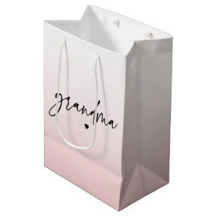 Elegante und subtile rosa Oma-Schrift Mittlere Geschenktüte
