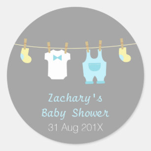 Elegante und süße Baby-Jungen-Kleidung, Babyparty Runder Aufkleber