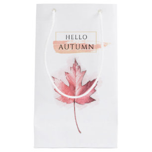 Elegante und trendige Herbstblattzeichnung Kleine Geschenktüte