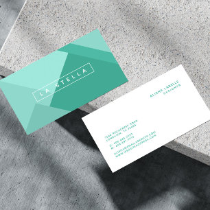 Elegante und trendy geometrische Mint Green Shades Visitenkarte
