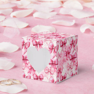 Elegante und verspielte rosa Coquette-Bögen Bänder Geschenkschachtel