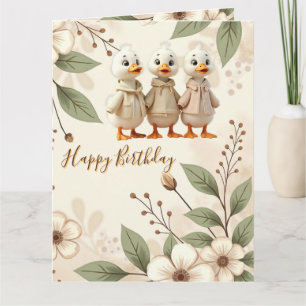 Elegante und weiche Blüte mit Enten Karte