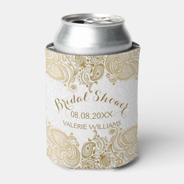 Elegante und weiße Paisley-Spitze Dosenkühler (Kanne Vorderseite)