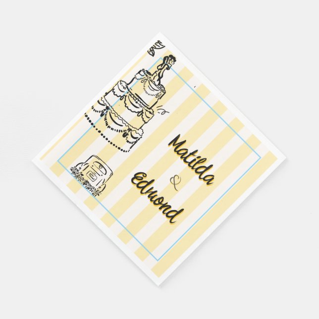 Elegante und whimsische Pastellstreifen  Serviette (Ecke)