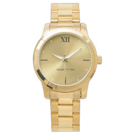 Elegante Unisex Oversized Gold Bracelet Wa Armbanduhr