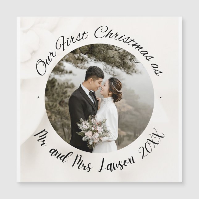 Elegante Unser Foto für Ihre Hochzeit Magnetkarte (Vorderseite)