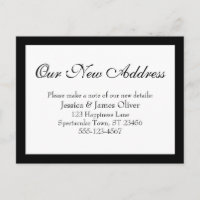 Elegante unsere neue Adresse Einfach Schwarz & Wei