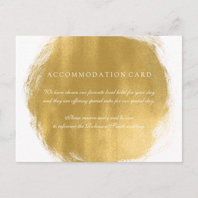 Elegante Unterkunft Gold Paint Look Postkarte (Vorderseite)