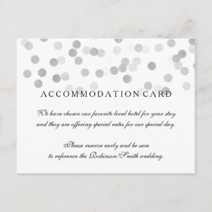 Elegante Unterkunft Silver Foil Glitzer Lights Postkarte