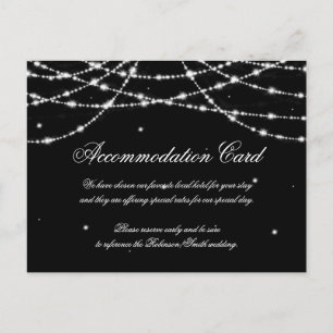 Elegante Unterkunft Sparkling String Black Postkarte
