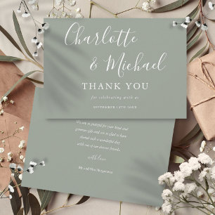 Elegante Unterschrift Hochzeit Vielen Dank Dankeskarte