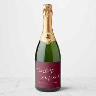 Elegante Unterschrift Schrift Burgunder Hochzeit