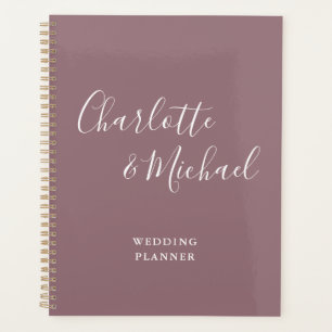 Elegante Unterschrift Script Mauve Hochzeit Planer