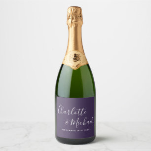 Elegante Unterschrift Script Purpur Hochzeit