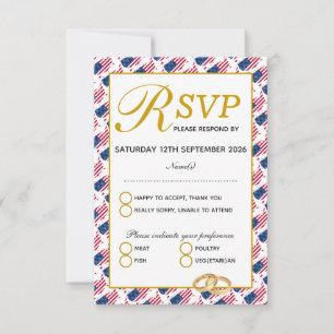 Elegante US AMERICA Wedding RSVP Response Card