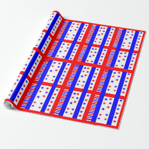 Elegante US Flagge-Muster USA Flaggenfarben Geschenkpapier
