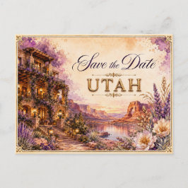 Elegante Utah Save-the-Date-Hochzeits-Einladung Postkarte