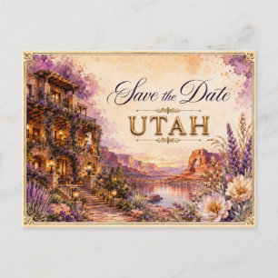 Elegante Utah Save-the-Date-Hochzeits-Einladung Postkarte