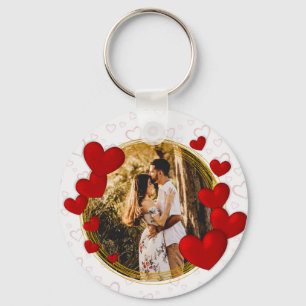 Elegante Valentine, Liebe, Jubiläum Rotes Herz Schlüsselanhänger