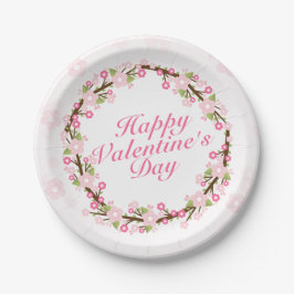Elegante Valentinstag Blumenzwiebelplatte Pappteller