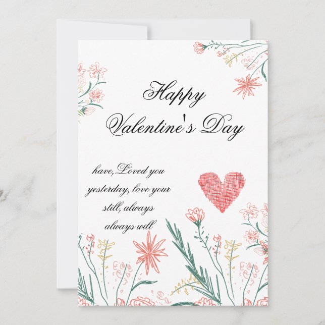 Elegante Valentinstag-Karte - Einladung (Vorderseite)