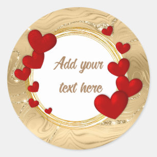 Elegante Valentinstage, Liebe, Hochzeitstag Runder Aufkleber