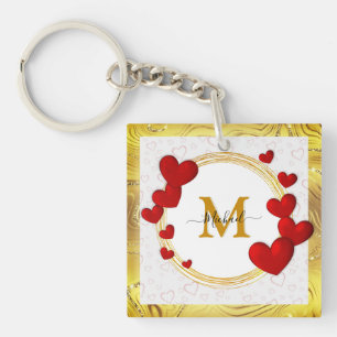 Elegante Valentinstage, Liebe, Hochzeitstag Schlüsselanhänger