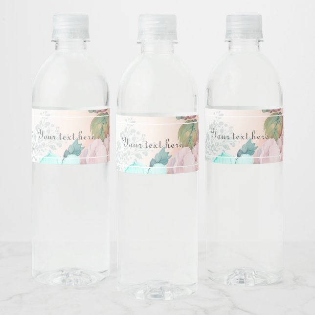 Elégante végétation fleurie Étiquette bouteille d' (Bouteilles)