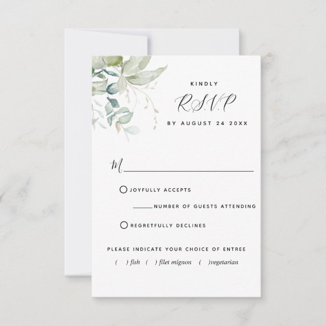 Elegante Vegetation mit/aus RSVP-Karte RSVP Karte (Vorderseite)