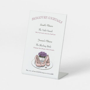 Elegante Veilchen-Blumen-Lesbische Hochzeitsprogra Sockelschild