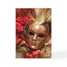 Elegante venezianische Masken-Grußkarte