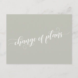 Elegante Veränderung von Plänen verzögert Hochzeit Postkarte