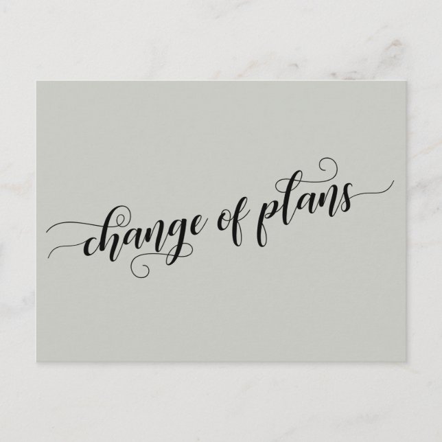 Elegante Veränderung von Plänen verzögert Hochzeit Postkarte (Vorderseite)