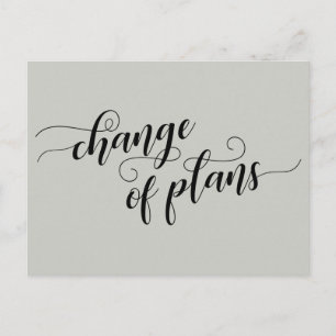 Elegante Veränderung von Plänen verzögert Hochzeit Postkarte