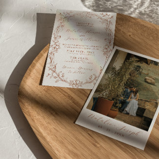 Elegante verbrannte Orange Terrakotta Boho-Chic-Ho Einladung