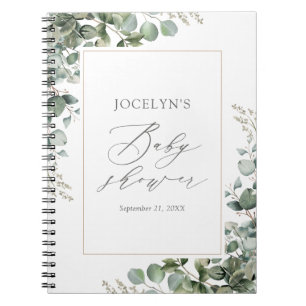 Elégante verdure Eucalyptus Baby shower Livre d'hô