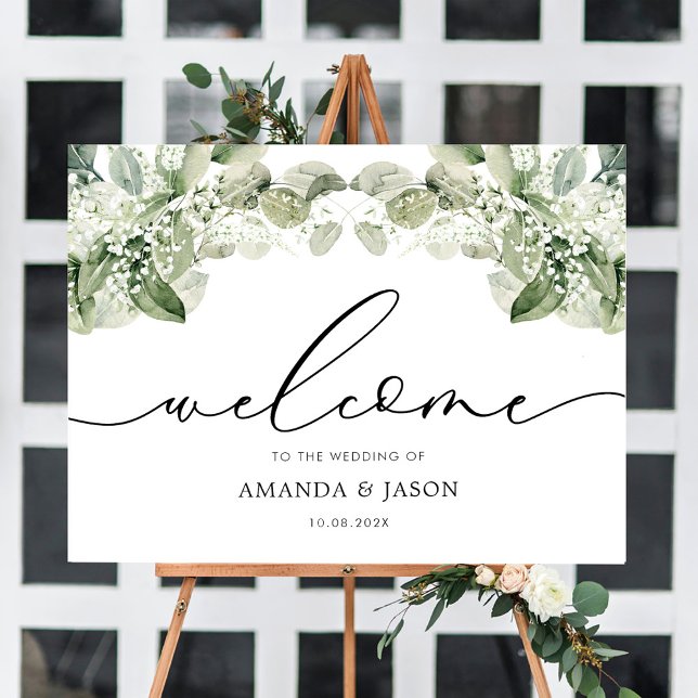Élégante verdure Foliage Mariage Affiche de bienve (Créateur téléchargé)
