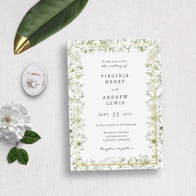 Elégante verdure Invitations Mariage Foil (Créateur téléchargé)