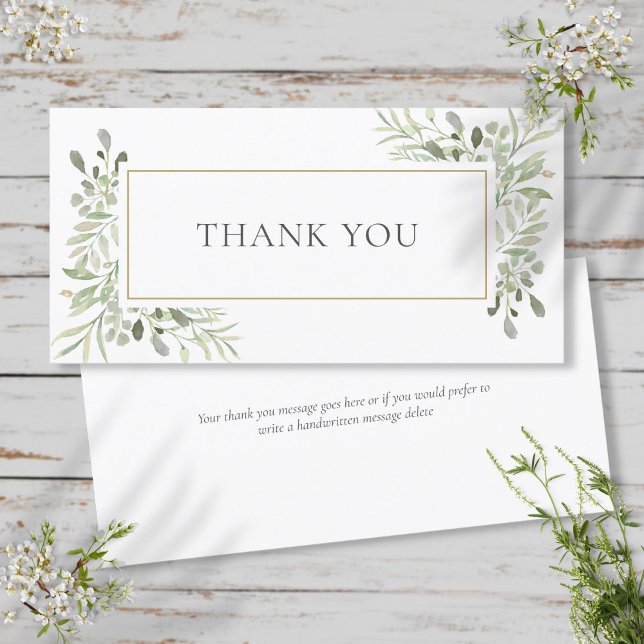Élégante verdure Mariage Floral Merci (Elegant Soft Leaves Greenery Floral Thank You)