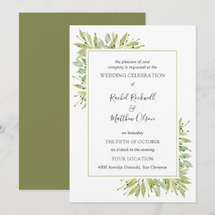 Elégante verdure Mariage Invitations