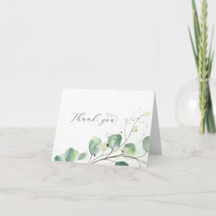 Élégante verdure Pliée Carte de remerciements Mari