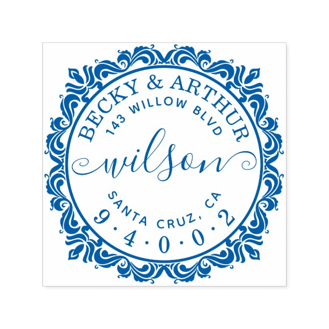 Elegante Verheiratete Chic Script-Rücksendeadresse Permastempel (Design)