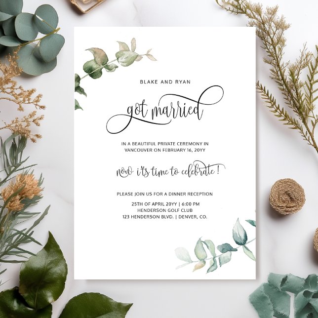 Elegante, Verheiratete Hochzeitsempfehlung Einladung (Von Creator hochgeladen)