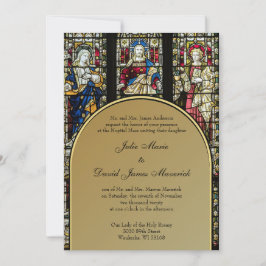 Elegante verkleidete katholische Hochzeit Einladung