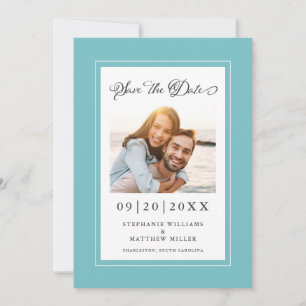 Elegante Verlobung Wedding Couple Foto Aqua Save The Date