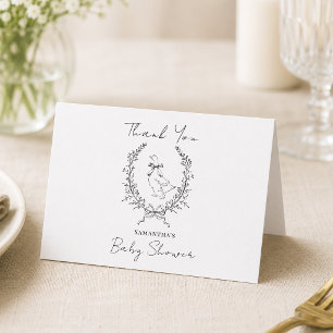 Elegante verrückte Gans-Baby-Party Dankeskarte