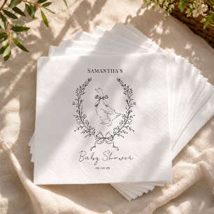 Elegante verrückte Gans-Baby-Party Serviette